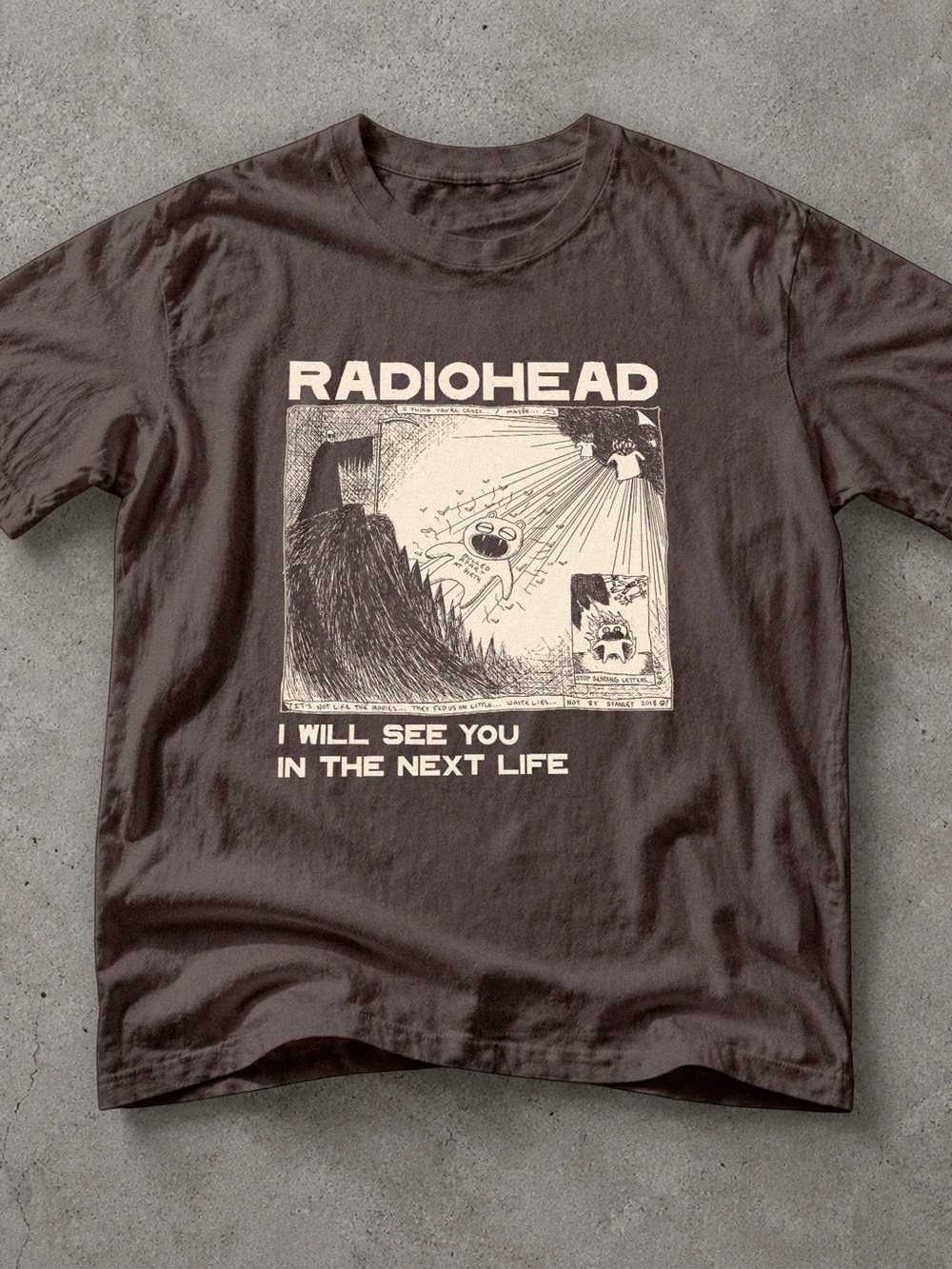 Gildan Brown Radiohead Graphic Tee